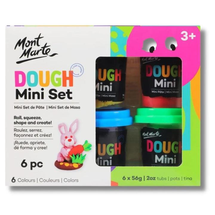 Mont Marte Dough Set Fun vibrant colours 6pc x 56gram