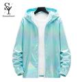 Sunnyheart Men Summer Jacket Long Sleeve Elastic Cuff Hood Sun Protection Jacket. 