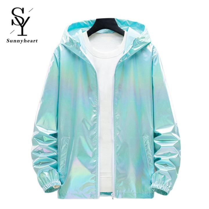 Sunnyheart Men Summer Jacket Long Sleeve Elastic Cuff Hood Sun Protection Jacket