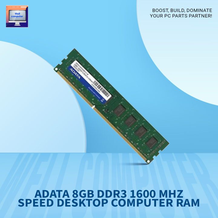 AData 8GB DDR3 1600 MHz Speed Desktop Computer RAM