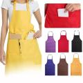 Men Women Plain Apron Home Kitchen Restaurant Waterproof Bib Pocket Cooking Dress. 