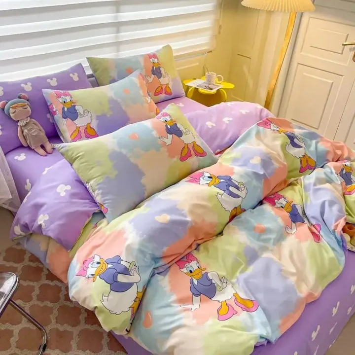 Disney%20Kawaii%20Anime%20Stitch%20Washed%20Cotton%20Four-Piece%20Bedding%20Set%20Mickey%20Mous%20Cute%20Bed%20Linen%20Three-Piece%20Dormitory%20Set%20Kids%20Toys%20-%20Image%204