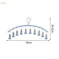 Clothes Hanger with 10 Clips Bras Clip Hangers Smooth Windproof Durable Laundry Clip Drip Drying Hanger for Drying Tie Scarfs Hats Lingerie.