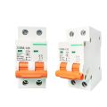Solar and AC MCB 10A/16A/20A/25A/32A/40A/50A Single Double Pole Circuit Breaker 230V/400V 500V Solar System Battery Inverter Safety Switch.