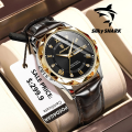 POEDAGAR 615-Leather Quartz Luxury Business Man Wristwatch Date Week Watch For Men. 