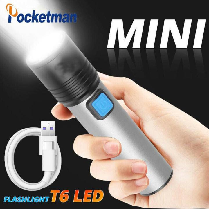 K31 Powerful USB Rechargeable Fla_shlight Torch Metal