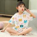 2 4 6 8 10 Years Kids Pjs Sets Summer Pajamas for Children Cotton Boys Sleepwear Baby Pyjamas Short Sleeves Girl Sets Nightwear. 