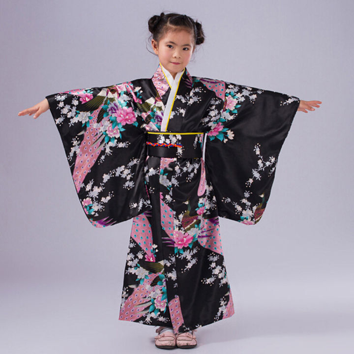 Toddler Kids Baby Girls Outfits Clothes Kimono Robe Japanese Traditional Costume