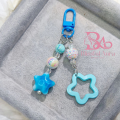 Lovely Colorful Hollow Star Keychain Fashion Cloud Beaded Pendant Keyring.