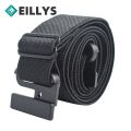 Men Elastic Belt Stretch Invisible Waist Belt Women Adjustable Free Security Check Shirt Stay Black Plastic Buckle Waistband.