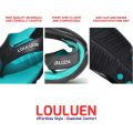 LOULUEN Men's Tri-Color Stripe Flip-Flops Sandal - Turquoise and Black.