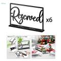 6x Reserved Table Signs Decoration Standing Reservation for.