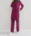 Ladies 2 Pcs Long Top and Pants Set Islamic Active Wear Arabian Yoga Jogging Modest Sportswear.
