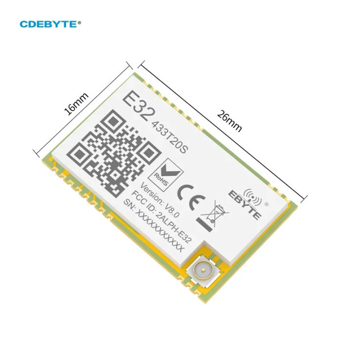 Wireless LoRa Module 433MHz 20dBm 5km SMD Ebyte E32-433T20S-V8.0 IoT ...