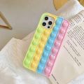 Love Heart Push Bubble Case For Iphone 14 13 12 Pro Max Mini 7 8 XR X Stress Reliever Toys Popits Silicone Phone Case Cover.