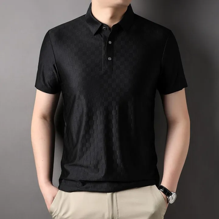 MLSHP%20Summer%20Men's%20Polo%20Shirts%20Luxury%20Short%20Sleeve%20Solid%20Color%20Man%20T-shirts%20High%20Quality%20Business%20Casual%20Slim%20Man%20Tees%203XL%20-%20Image%202