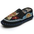 Old Beijing cloth shoes embroidered canvas shoes Chinese style casual Korean version of the trend society versatile cow tendon sole breathable men's shoes.