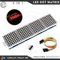 LED Dot Matrix Display Module 4 in 1 Display MAX7219 Microcontroller (Quad 8x8 Dot Display) With 5 Pin Cables For Interfacing Arduino, ESP, Raspberry Pi.. 