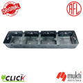 Click Four Gang MK Metal Junction Box for Electrical Single Mold Round Edge Premium Wall Switch Back Cover 4 Part 4Gang.