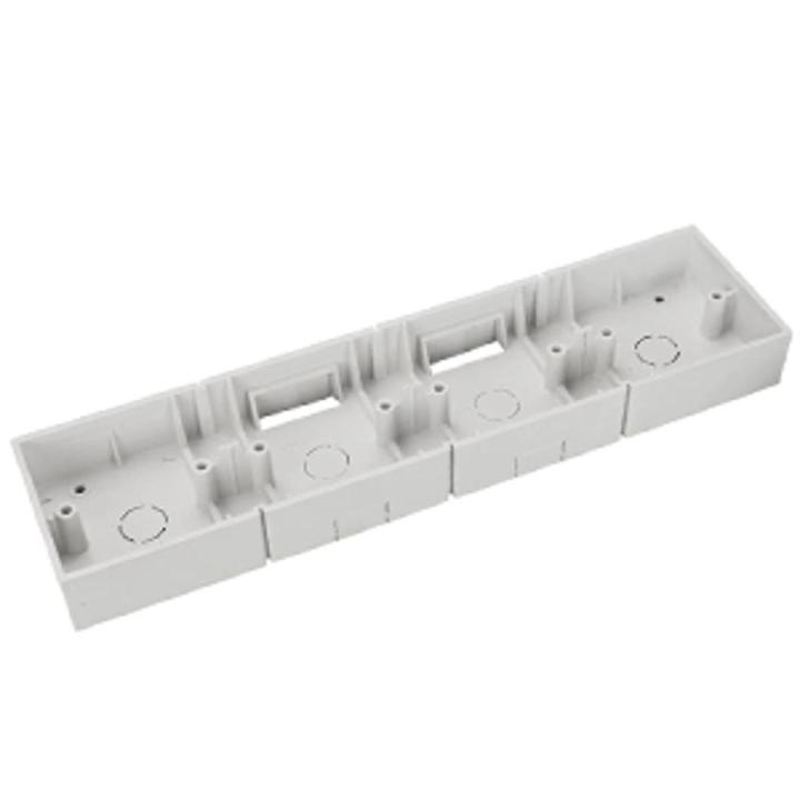 Four Gang PVC China Made White MK Type Line Shaped Junction Box For Electrical wiring Sharp Edge Premium Caliber Plastic Wall Switch Back 4 Cover Part 4Gang