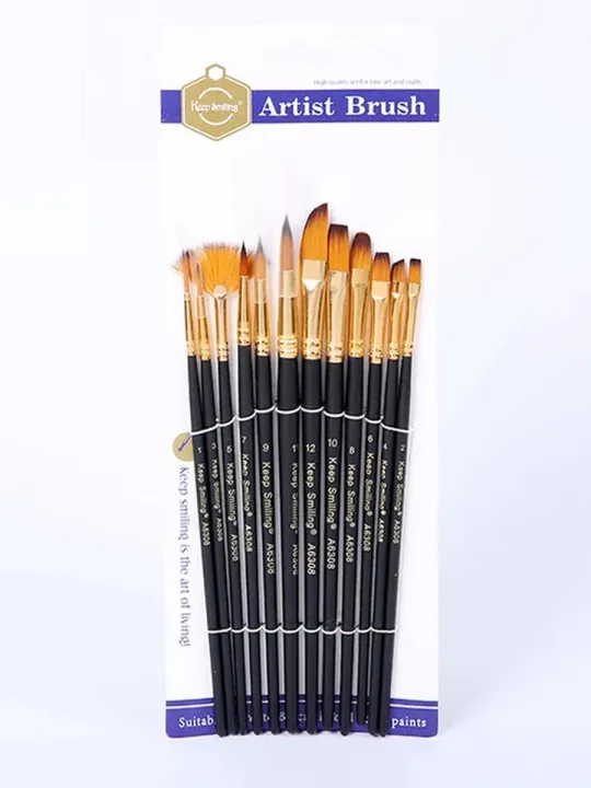 Keep%20Smiling%20Artist%20Paint%20Brush%20Mix%20Set%20%E2%80%93%2012%20Pcs%20Painting%20Brushes%20-%20Image%203