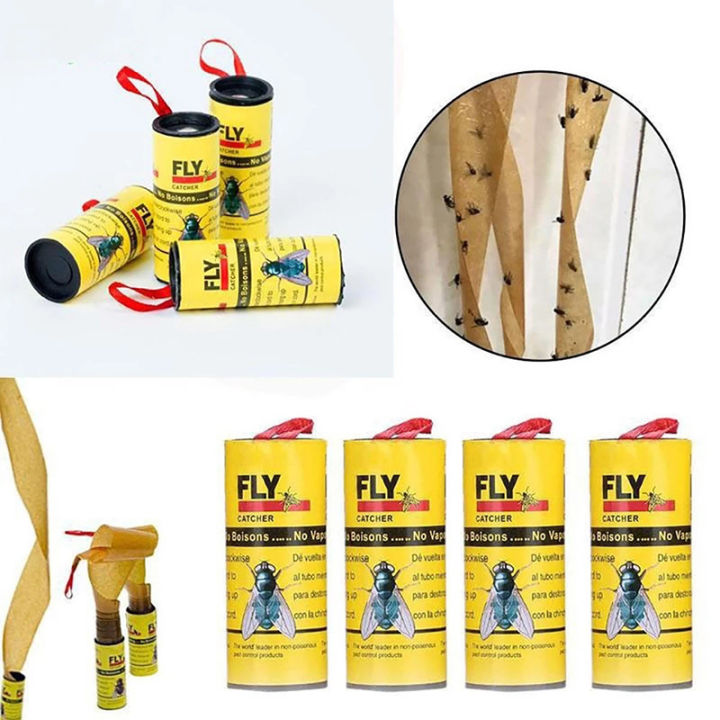 8Pcs%20Fly%20Sticky%20Paper%20Strip%20Glue%20Flying%20Insect%20Bug%20Mosquitos%20Catcher%20Roll%20Tape%20-%20Image%202