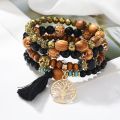 Bohemian Bracelet Creative Ladies Tree of Life Jewelry Tassel Multi-layer Wooden Beaded Ethnic Style Fashion Women Bracelets. 
