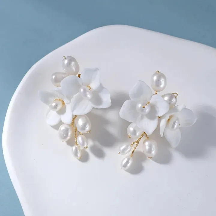Ins%20Silver%20Gold%20Color%20Wedding%20Bridal%20Earrings%20White%20Porcelain%20Flower%20Leaf%20Women%20Drop%20Earring%20Handmade%20Accessories%20-%20Image%205