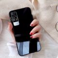 Glass Back Case Cover for Vivo Y51 (2020)/ Vivo Y51A Black Glass white Glass. 