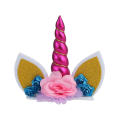 3D Unicorn Cake Topper Birthday Party Cake Decoration Baby Shower Wedding Favors Cake Flags Birthday Party Supplies.