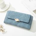 Design Retro Wallet Elegant Large Capacity Zipper Closure Long Wallet Buckle Detail Frosted Texture Women'S Clutch for Daily Use Evening Occasions Party Accessory Business Meetings Gift For Women.