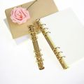 1Pc A7 2 Holes Gold Metal Spiral Binder Stainless Steel Binder File Folder Clip Loose-leaf Ring Binder Clip For Notebook Diary. 