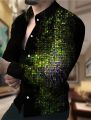 Luxury Prom Party Glow High Quality Button Top Fashion Polo Long Sleeve Shirt Clear Pattern Hot Selling Men's Plus Size S-6XL. 