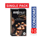 Manforce - Cocktail Condoms with Dotted-Rings Hazelnut & Chocolate Flavored- 10 Pieces. 