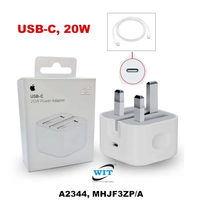 20W Dual USB-C Port 3-Pin Compact Power Adapter