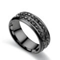Titanium Steel Diamond Ring Wholesale Korean Double Row Diamond Jewelry for Women Hot Selling Stainless Steel Ring.