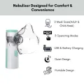 Mesh Nebulizer Portable Handheld Inhaler – Ultra-Fine Mist Steam Nebulizer with 3 Modes, Adult & Child Masks, Quiet Operation and One-Button Control for Fast Asthma Relief, Cough Support and Daily Breathing Therapy at Home or Travel. 