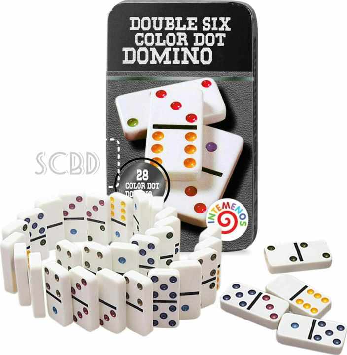 DOMINOES Games Set Black Dot - 28 Pcs