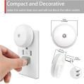 Smart Auto On/Off Sensor Nightlight Round EU Plug in Wall Night Lamp Bathroom Home Kitchen Hallway Staireway Bedroom Nightlight. 