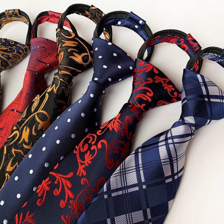 Pre-tied%20Necktie%20For%20Men%20Women%20Paisley%20Style%20Zipper%20Tie%20Plaid%20Stripes%20Jacquard%20Classic%208cm%20Business%20Tie%20Men%20Wedding%20Accessories%20-%20Image%206