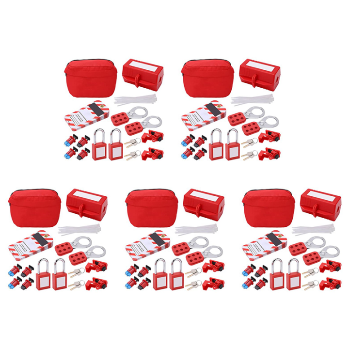5X Electrical Circuit Breaker Lockout Tagout Kit,Safty Padlock Set Plug ...