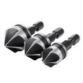 3Pcs Hex Countersink Boring Set For Metal Drill Bit Tools Hexagonal Carbon Steel Sunlight Mall. 
