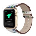 For Apple Watch Ultra 49mm&Watch Ultra 2 49mm / Series 9&8&7 45mm / SE 3&SE 2&6&SE&5&4 44mm / 3&2&1 42mm Fashion Pastoralism Style Little Floral Pattern Women Watch Leather Watch Band. 