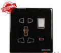 WALTON CRYSTAL BLACK Series 13A Five Pin Multi Function Universal Socket Switch 5 Pin.