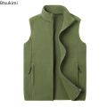 【Online】 New 2024 Men's Thick Warm Fleece Vest Jacket Spring Autumn Oversized Outdoor Sports Fishing Fleece Coat Vest Jacket Male Coats. 