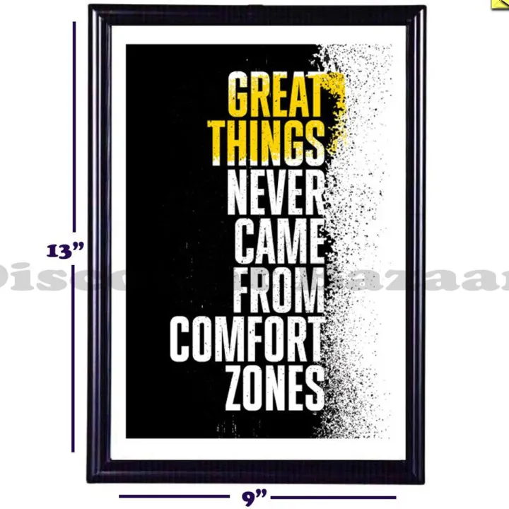Great Things Never Comes From Comfort Zone Home Decor Wall Mate photo ...