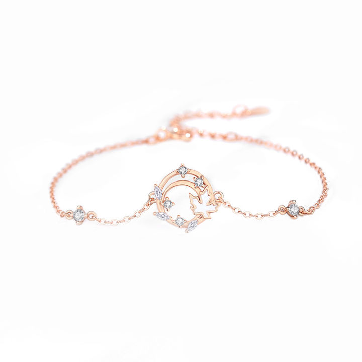 Autumn%20new%20maple%20leaf%20bracelet%20women's%20sterling%20silver%20forest%20series%20rose%20gold%20geometric%20Korean%20version%20ins%20small%20fresh%20leaf%20hand%20jewelry%20-%20Image%205