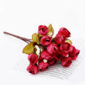 Silk Material Mini Rose Bouquet Faux Decorative Simulated Bridal Rose Bouquet Artificial Lifelike Photo Rose Props for Bridal Accessory Photography Studio Wedding Ceremony Event Styling Floral. 