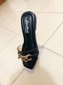 Girls Flat Casual Chain Design Slippers Sandals - Ladies Slim Shoes - Womens Fashionable Slips On- Chain Slipper. 