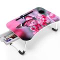 Printed Computer Laptop Desk With Drawer - Small Foldable Multi-Function Bed Desk Ideal For Dormitory Use. 